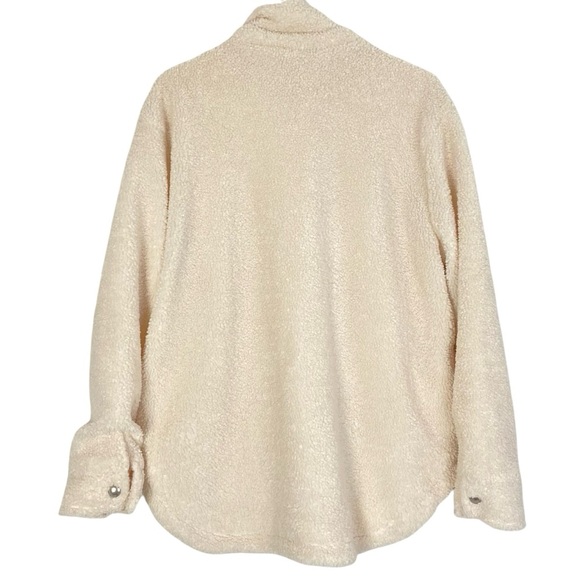 Blank NYC Sherpa Shacket Shirt Jacket Women Size Medium Cream Chunky BlankNYC - Picture 3 of 15